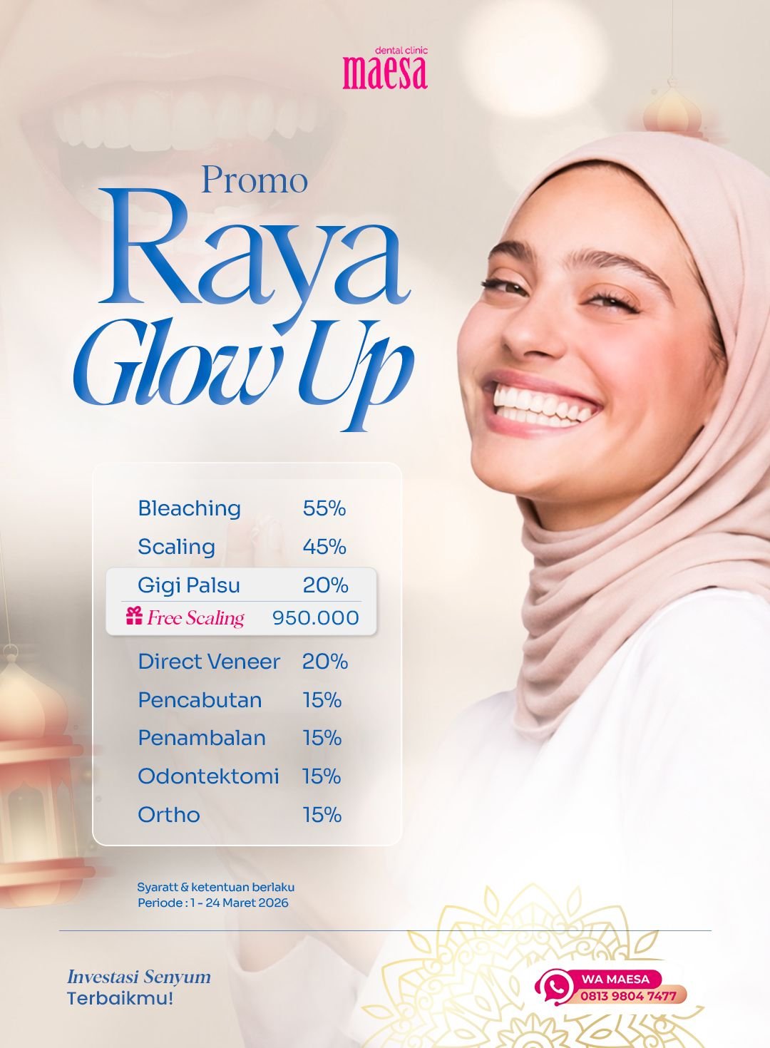 PROMO Maesa Dental Clinic | Klinik Gigi Terbaik - Promo Raya Glow Up